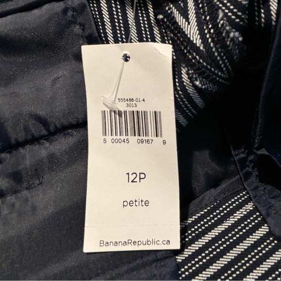 BANANA REPUBLIC Sz 12P Sloan Navy and White Slim Leg Ankle Length Trousers NEW - Picture 11 of 11